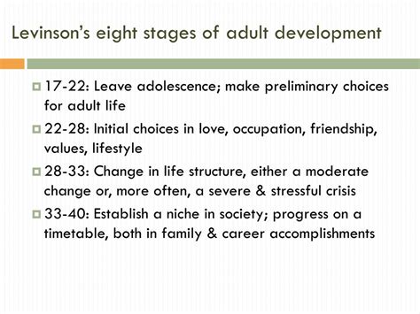 levinson stages of adult development